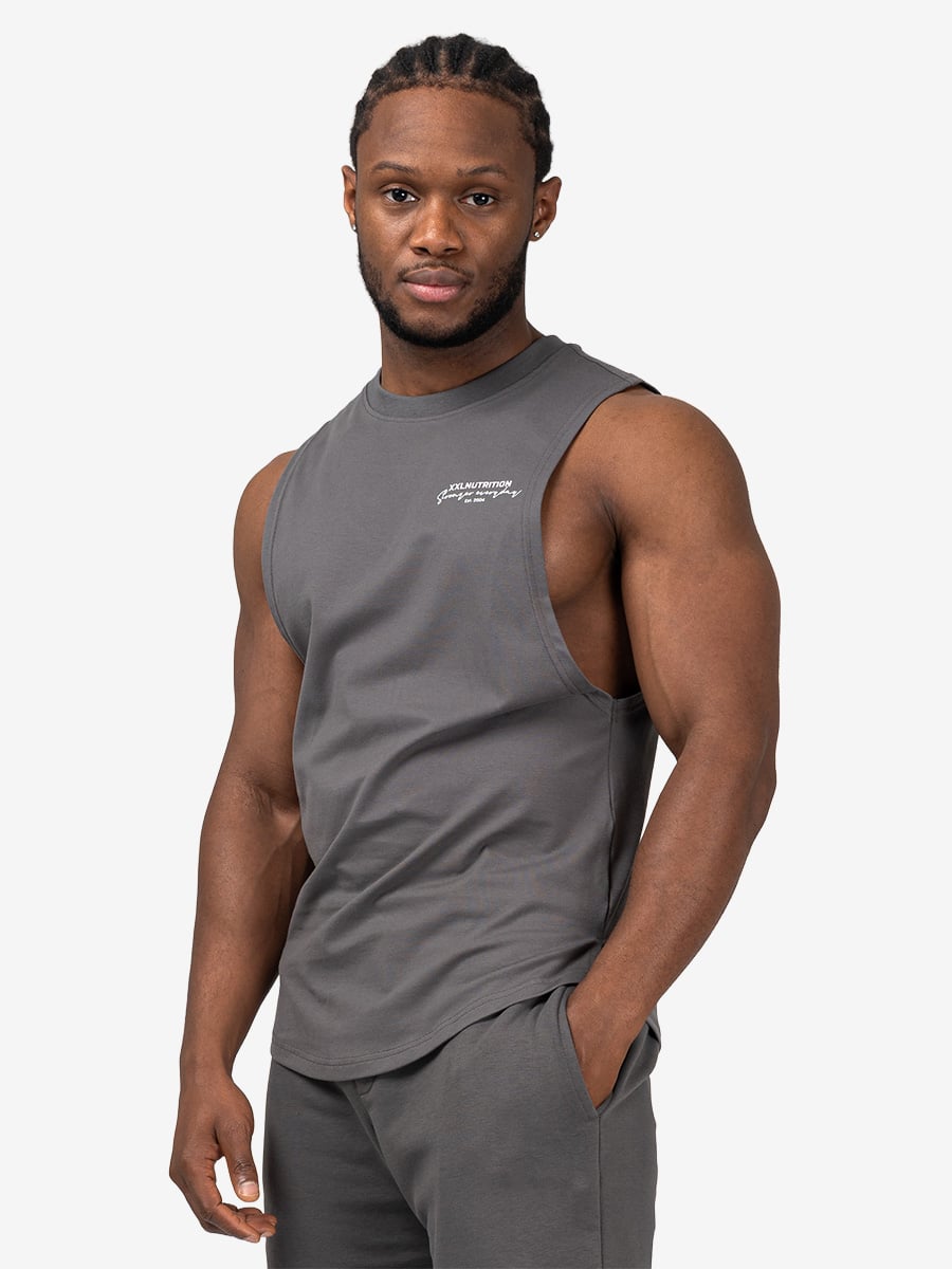 XXL Sportswear Essential Sleeveless T-Shirt - Dark Grey Donker Grijs L