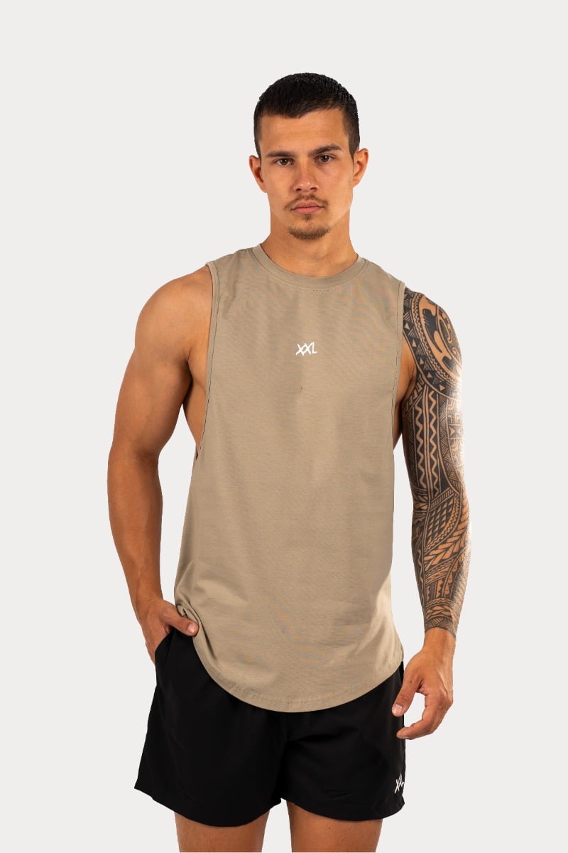 XXL Sportswear Qualifier Tank Top - Green Taupe Groen XXL