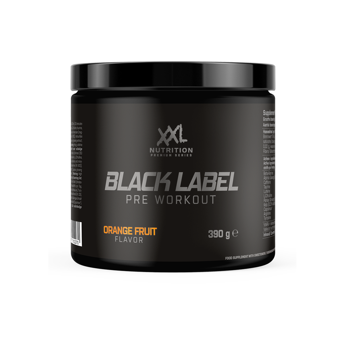 XXL Nutrition Black Label - Pre Workout Sinaasappel