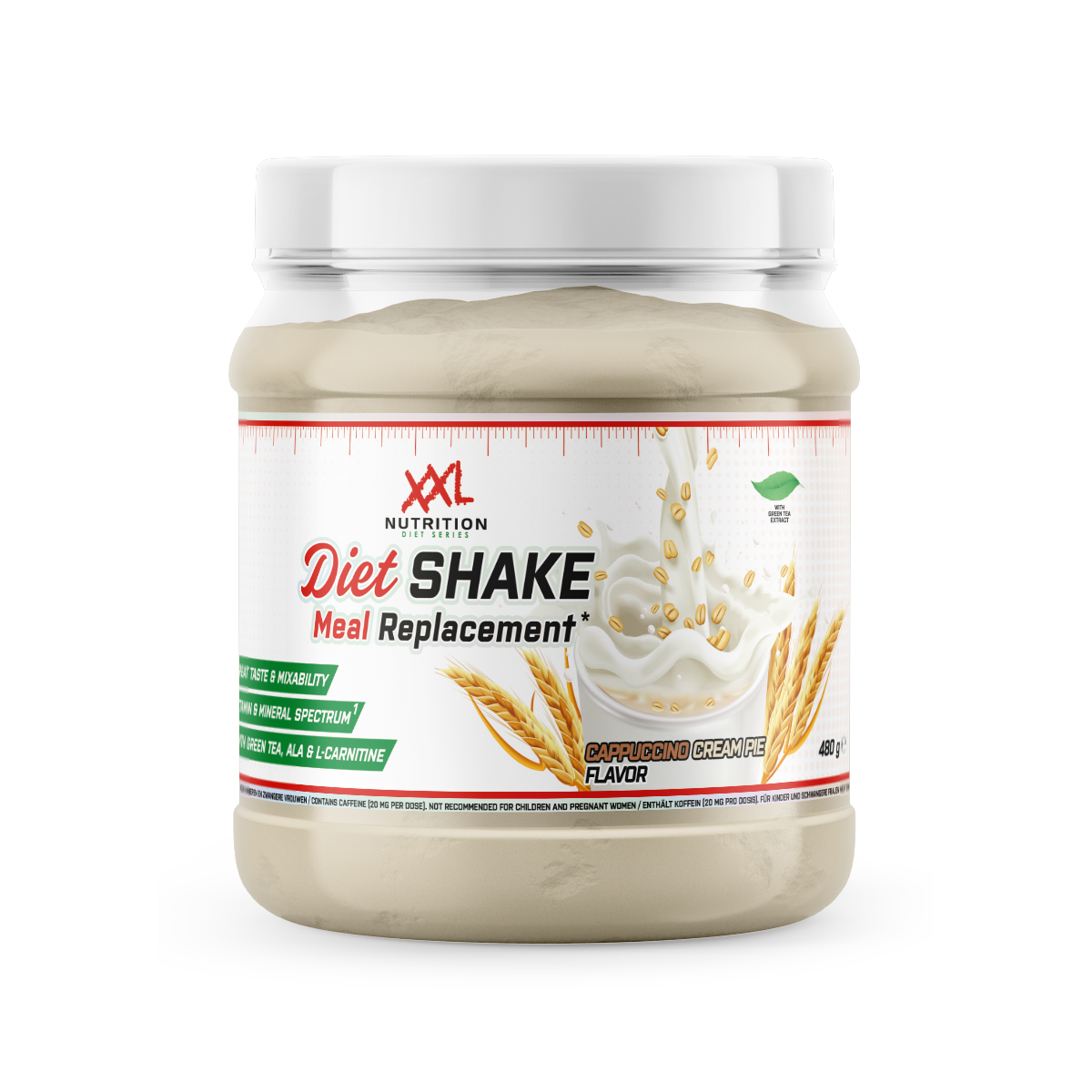 XXL Nutrition - Diet Shake - Cappuccino Cream Pie - Maaltijdvervanger - 480 g